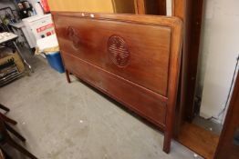 MID TO LATE TWENTIETH CENTURY CHINESE HARDWOOD KINGSIZE HEADBOARD, 6' (183cm) wide