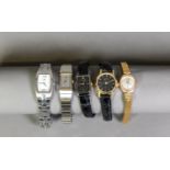 LADY'S ORIS, SUPER, SWISS GOLD PLATED BRACELET WATCH with small circular silvered dial, 17 jewels