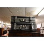 A PAIR OF GREY COLOURED ANTLER SUITCASES