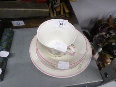 SHELLEY CHINA MABEL LUCIE ATTWELL DESIGNED NURSERY BREAKFAST SET, VIZ A TEA CUP, SAUCER, PLATE AND