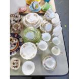 COLCLOUGH BONE CHINA TEA AND DESSERT SERVICE FOR 6 PERSONS, 33 PIECES, PRINTED WITH PASTEL