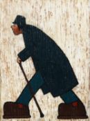 ALBERT BARLOW (b.1944) ACRYLIC ON BOARD ‘Off to the Pub’ Signed and titled verso 7 ¾” x 5 ½” (19.7cm