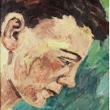 ADRIAN JOHNSON (Twentieth Century) OIL ON BOARD Male head in profile Initialled on backing of