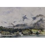 ALBERT B. OGDEN (b. 1928) WATERCOLOUR ‘ Fuschlsee, Austria’ Initialled, titled to label verso 7” x 9