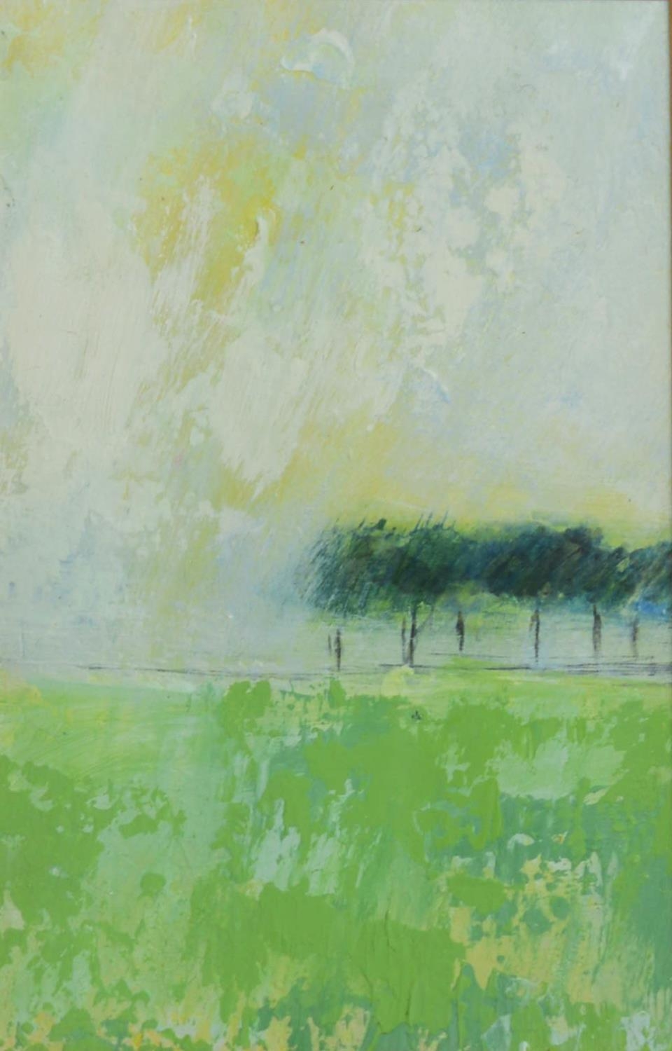 PATRICIA ANN MOUNTFORD (TWENTIETH CENTURY) SEVEN IMPASTO OIL PAINTINGS Line of trees, the others - Image 7 of 9