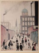 L.S. LOWRY (1887 - 1976) ARTIST SIGNED LIMITED EDITION COLOUR PRINT Mrs Swindell's Picture An