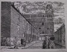 ROGER HAMPSON (1925 - 1996) LINOCUT ON GREY PAPER Cannon Mill, Demolition Marked proof, signed and