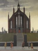 ROGER HAMPSON (1925 - 1996) OIL PAINTING ON CANVAS St Mary's Church, Dumfries Signed lower right and