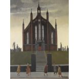 ROGER HAMPSON (1925 - 1996) OIL PAINTING ON CANVAS St Mary's Church, Dumfries Signed lower right and