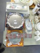 PIQUOT WARE PLUS GLASS, CRYSTAL AND PLATED TABLE WARE
