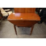 A NINETEENTH CENTURY MAHOGANY ALTERED AND ADAPTED DINING TABLE WITH DROP-FLAP 'D' ENDS