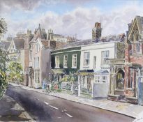 VALERIE G LANDON (MODERN) WATERCOLOUR ‘Barnes, Station Road’ Signed and dated August (19)88,