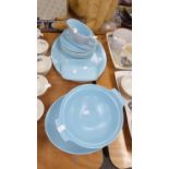 POOLE POTTERY EGGSHELL BLUE AND GREY TWO-TONE DINNER SERVICE OF 18 PIECES