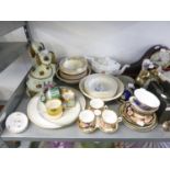 MIXED LOT OF CERAMICS, to include; SHELLEY TEAPOT, PATTERN  NO: 11498, PAIR OF POTTERY MANTLE DOGS