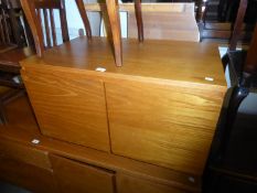 1980'S TEAK TV CABINET, HAVING TWO CUPBOARD DOORS