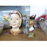 TWO ROYAL DOULTON CHINA LARGE CHARACTER JUGS, ‘DICK TURPIN’ AND ‘CATHERINE OF ARAGON’ AND A