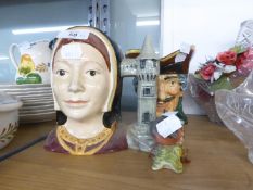 TWO ROYAL DOULTON CHINA LARGE CHARACTER JUGS, ‘DICK TURPIN’ AND ‘CATHERINE OF ARAGON’ AND A