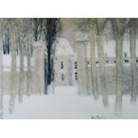 ANDRE BRASILIER (b.1929) ARTIST SIGNED COLOUR PRINT ‘Loupeigne Sous La Neige’ 17” x 22 ½” (43.2cm