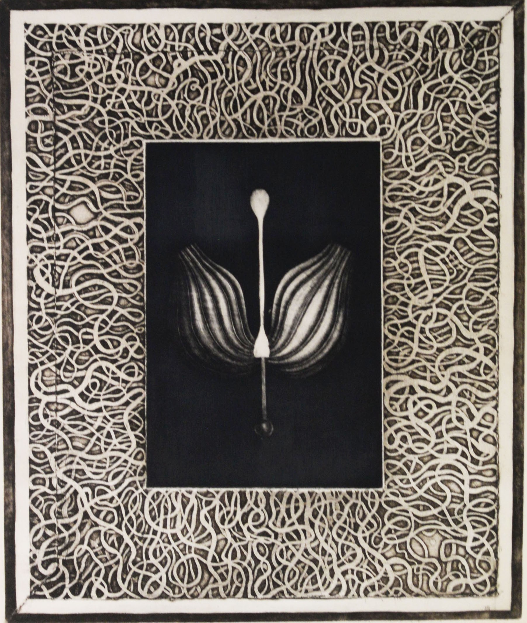 RADOVAN KRAGULY (b.1935) ARTIST SIGNED LIMITED EDITION BLACK AND WHITE PRINT ‘Flower’ (9/75) 18” x - Image 2 of 4