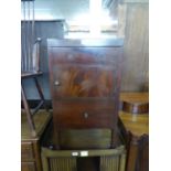 A GEORGE III MAHOGANY WASHSTAND, CONVERTED TO A DRINKS CABINET