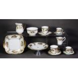 MEITO, JAPAN PORCELAIN TEA SERVICE FOR 12 PERSONS, with TEA CUPS AND SAUCERS, SIDE PLATES, pair of
