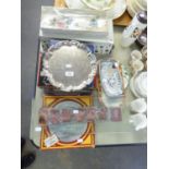 PIQUOT WARE PLUS GLASS, CRYSTAL AND PLATED TABLE WARE