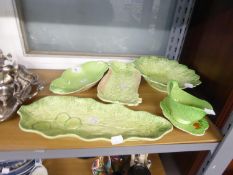 SIX PIECES OF CARLTON WARE, H WAIN & SONS (MELBA WARE) AND GRIMWADES ROYAL WINTON POTTERY GREEN