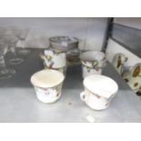 WETLEY CHINA TEA SERVICE FOR SIX PERSONS, WITH FRUIT DECORATED BORDERS