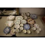 A PART ROYAL STAFFORD TEA SERVICE AND A SELECTION OF CAKE PLATES, SIDE PLATES AND CUP AND SAUCERS,