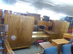 ALFRED COX, ‘HANDCRAFT QUALITY FURNITURE’, MID-CENTURY TEAK BEDROOM SUITE OF 7 PIECES WITH WOODEN