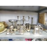 SUNDRY CHROMED AND SILVER PLATED ITEMS INCLUDING; PAIR OF VINERS OF SHEFFIELD HOTEL PLATE PINT