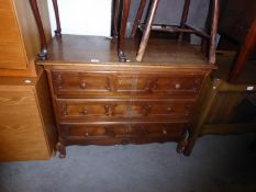 THIRD REPUBLIC PERIOD FRENCH OAK THREE DRAWER CHEST