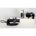 ROLLEI B35 COMPACT 35mm ROLL FILM CAMERA, in case and the Rollei E17C FLASH ATTACHMENT with