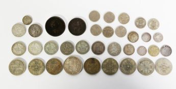 VICTORIAN SILVER SHILLING, Jubilee had 1887 (VF); a selection of GEORGE IV and LATER COINS, includes