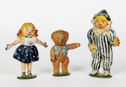 EARLY 1950's PAINTED LEAD MODELS OF ANDY PANDY, LOOBY LOO and TEDDY (3) C/R- each slightly playworn