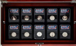 THE DANBURY MINT CASED COLLECTION - 50 YEARS OF THE 50p, containing eleven 50p coins