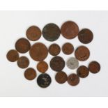 FIFTY FIVE ELIZABETH II SIX PENNY PRE-DECIMAL COINS, 1950s/60s; 10 mainly George VI FARTHINGS and