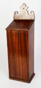 GEORGE III MAHOGANY TAPER BOX, with shaped top, 18 ¾” (47.5 cm)