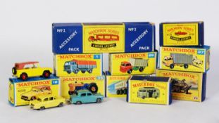 MINT AND BOXED MOKO LESNEY 'MATCHBOX NO.2 CAR TRANSPORTER (BLUE), Together with THREE OTHER MINT AND
