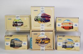 TWO CORGI COMMERCIALS ALMOST MINT AND BOXED LIMITED EDITION BUS SETS, viz AEC Bus and Regal Coach,