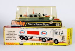 DIKNKY TOYS MINT AND BOXED DIE CAST AEC FUEL TANKER ESSO, model No 945, lacks hose, yellow and black