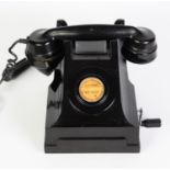 ERICSSON MINING TABLE TELEPHONE, cradle type N 21212, in black composition with side mounted call