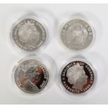 FOUR WESTMINSTER SILVER COMMEMORATIVE COINS - HISTORY OF R.A.F., viz one crown Gibraltar 2008;