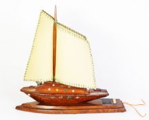 TWO ENOCH BOULTON HAND-CRAFTED GALLEON LAMPS, each with plaque ‘Presented to Mr & Mrs R Hopkinson by