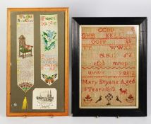 EARLY 19th CENTURY ALPHABET SAMPLER, Mary Bryans aged 10 years 1813, framed and glazed (faded), 12