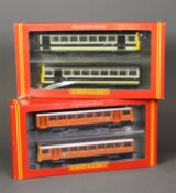 TWO HORNBY RAILWAYS OO GAUGE MINT AND BOXED TWO CAR UNITS OF CLASS 142 BR PACER TWIN RAILBUSES, in