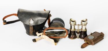 L&BR Co GAS MASK of traditional form, date stamped 25/3/38, in original leather case with shoulder