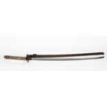 WORLD WAR II JAPANESE NON COMMISSIONED OFFICER'S KATANA, the 27 ½" (70cm) long blade numbered