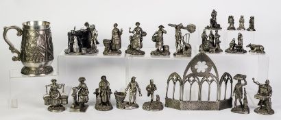 SET OF ELEVEN JOHN PINCHES 1976/77 PEWTER 'CRIES OF LONDON' FIGURES, TOGETHER with a 1981 PEWTER