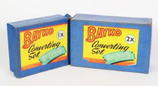 BAYKO CONVERTER SET No 2X BOX AND CONTENTS, with house roof and other pieces, box and contents good;